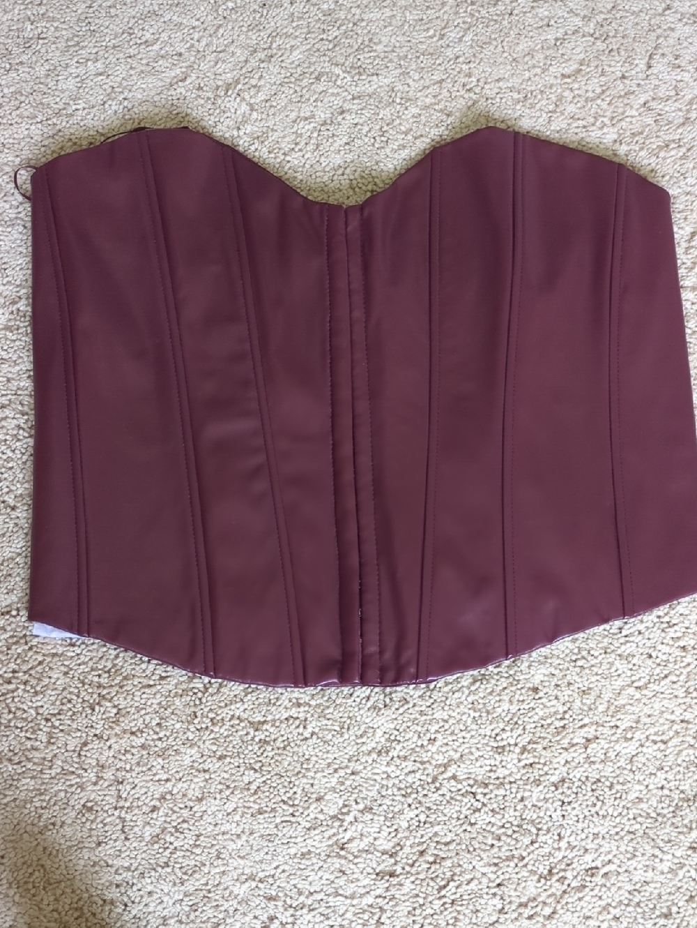 AKIRA Burgundy Strapless Corset Top